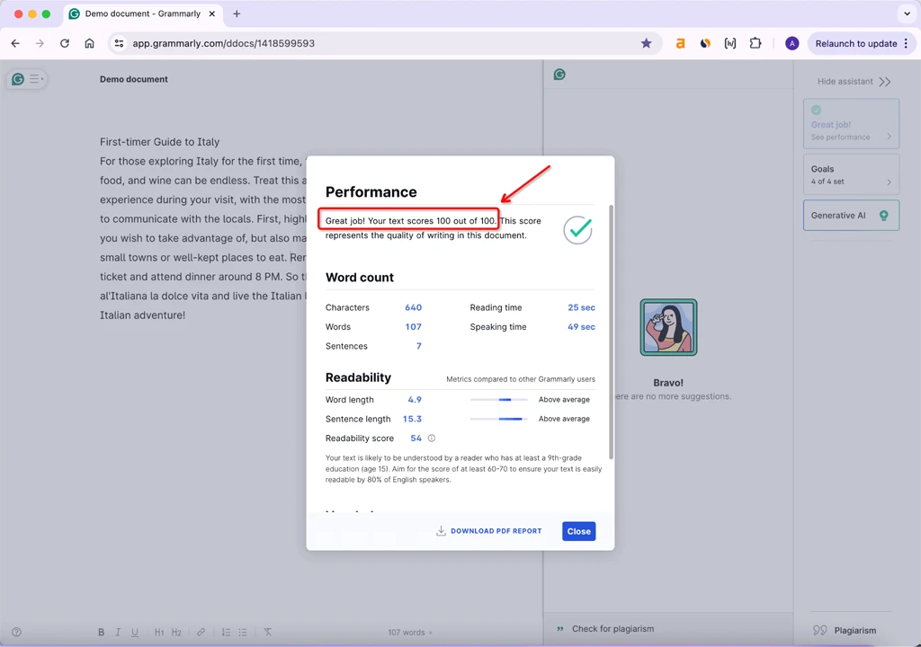 Grammarly Pro Scoring HIX.AI Bypass Humanization Amended Version 100