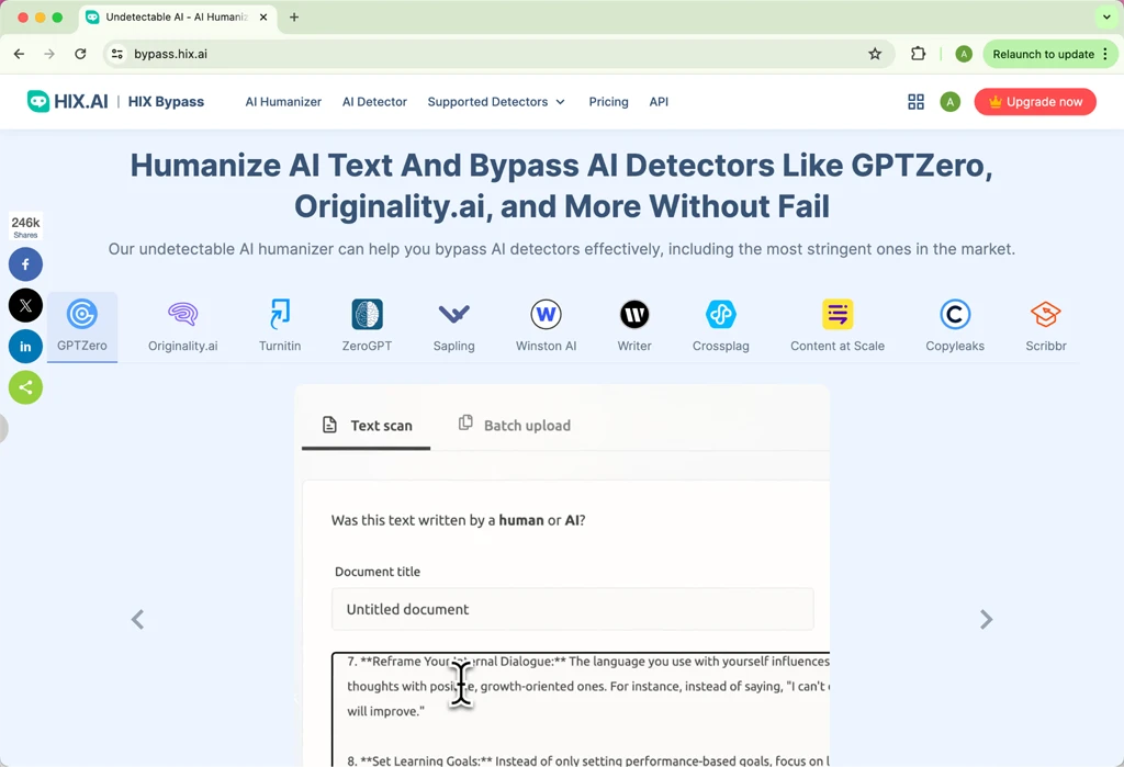 HIX.AI Bypass All AI Detectors Banner