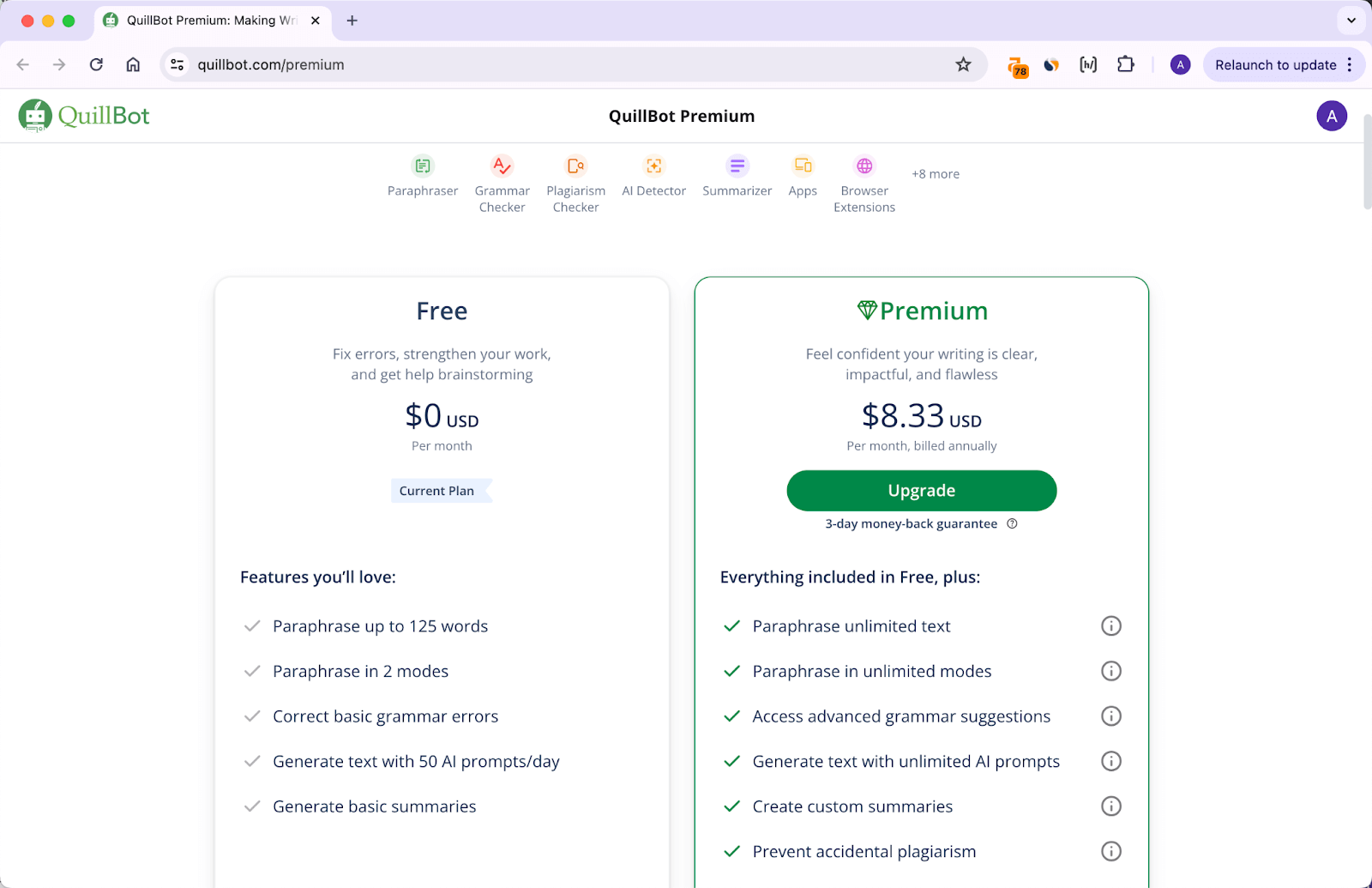  QuillBot Pricing